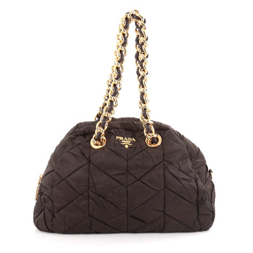Prada Catena Bag Chevron Tessuto Large Brown 2109401