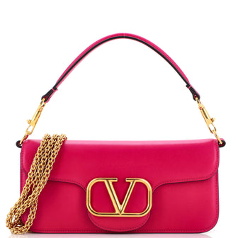 Valentino Garavani VLogo Loco Flap Shoulder Bag Leather Medium