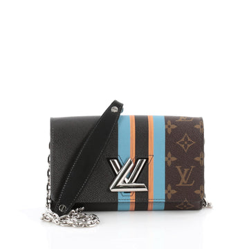 Louis Vuitton Twist Chain Wallet Limited Edition Monogram Canvas Brown