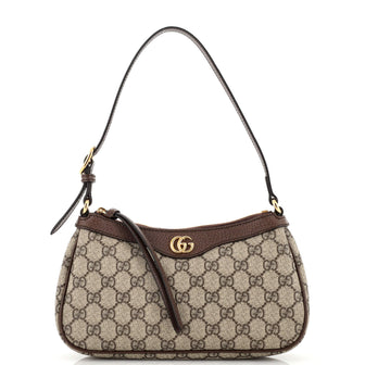 Gucci Ophidia Zip Pochette Shoulder Bag GG Coated Canvas Small