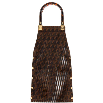 Fendi Sunny Top Handle Bag Laser Cut Zucca Suede