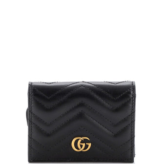 Gucci GG Marmont Card Case Wallet Matelasse Leather