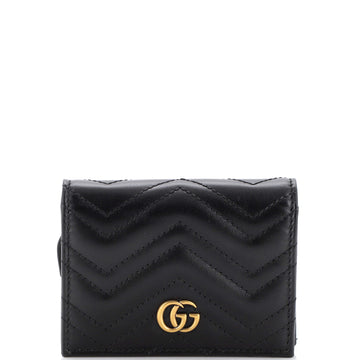 Gucci GG Marmont Card Case Wallet Matelasse Leather
