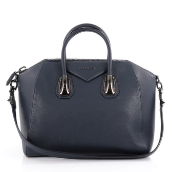 Givenchy Antigona Bag Leather and Kenya Metal Medium Blue 2110602
