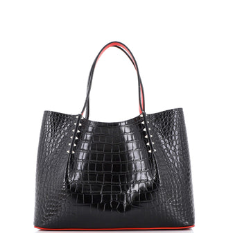 Christian Louboutin Cabarock Tote Crocodile Embossed Leather Small