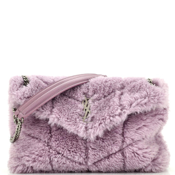 Saint Laurent LouLou Puffer Shoulder Bag Quilted Shearling Medium