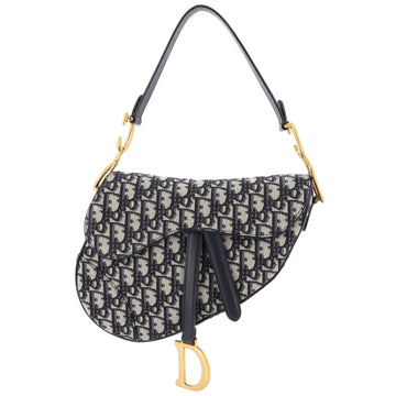 Christian Dior Saddle Handbag Oblique Canvas Medium