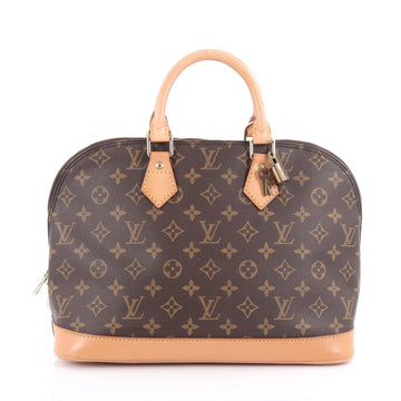 Louis Vuitton Vintage Alma Handbag Monogram Canvas PM Brown
