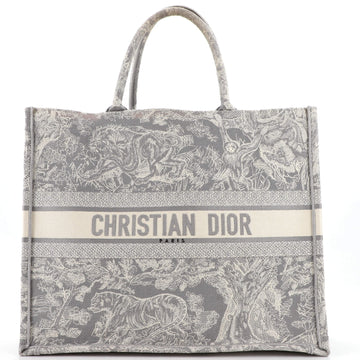 Christian Dior Book Tote Embroidered Canvas Large