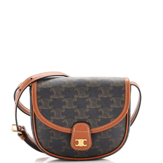 Celine Besace Flap Bag Triomphe Coated Canvas Mini