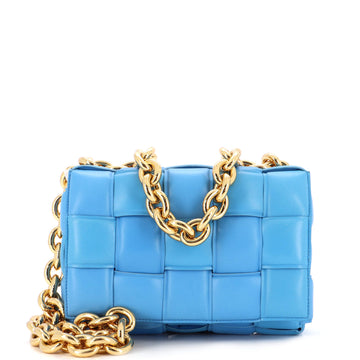 Bottega Veneta Cassette Chain Crossbody Bag Padded Maxi Intrecciato Leather
