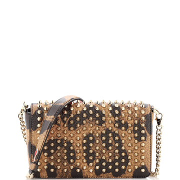 Christian Louboutin Zoomi Clutch Spiked Leather