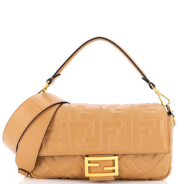Fendi Baguette NM Bag Zucca Embossed Leather Medium