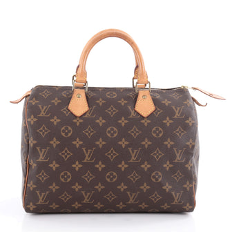 Louis Vuitton Speedy Handbag Monogram Canvas 30 Brown