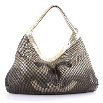 Chanel Hollywood Hobo Perforated Leather East West Gold