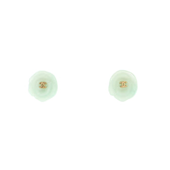 Chanel Vintage CC Camellia Clip-On Earrings Resin