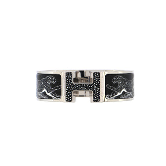 Hermes Clic Clac H Bracelet Printed Enamel Wide