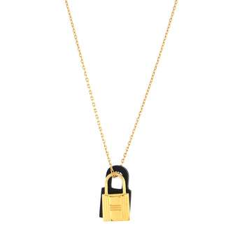 Hermes O'Kelly Pendant Necklace Metal and Leather Small