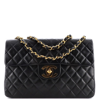 Chanel Vintage Classic Single Flap Bag Quilted Lambskin Maxi