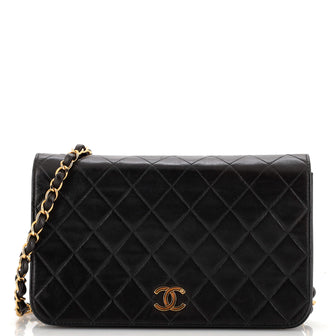 Chanel Vintage Full Flap Bag Quilted Lambskin Medium