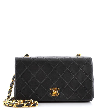 Chanel Vintage Full Flap Bag Quilted Lambskin Small