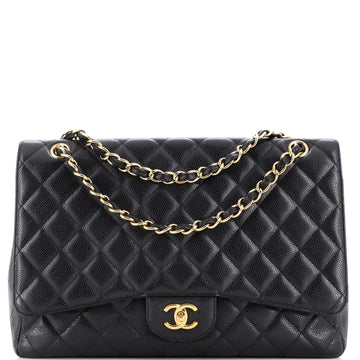 Chanel Classic Single Flap Bag Quilted Caviar Maxi