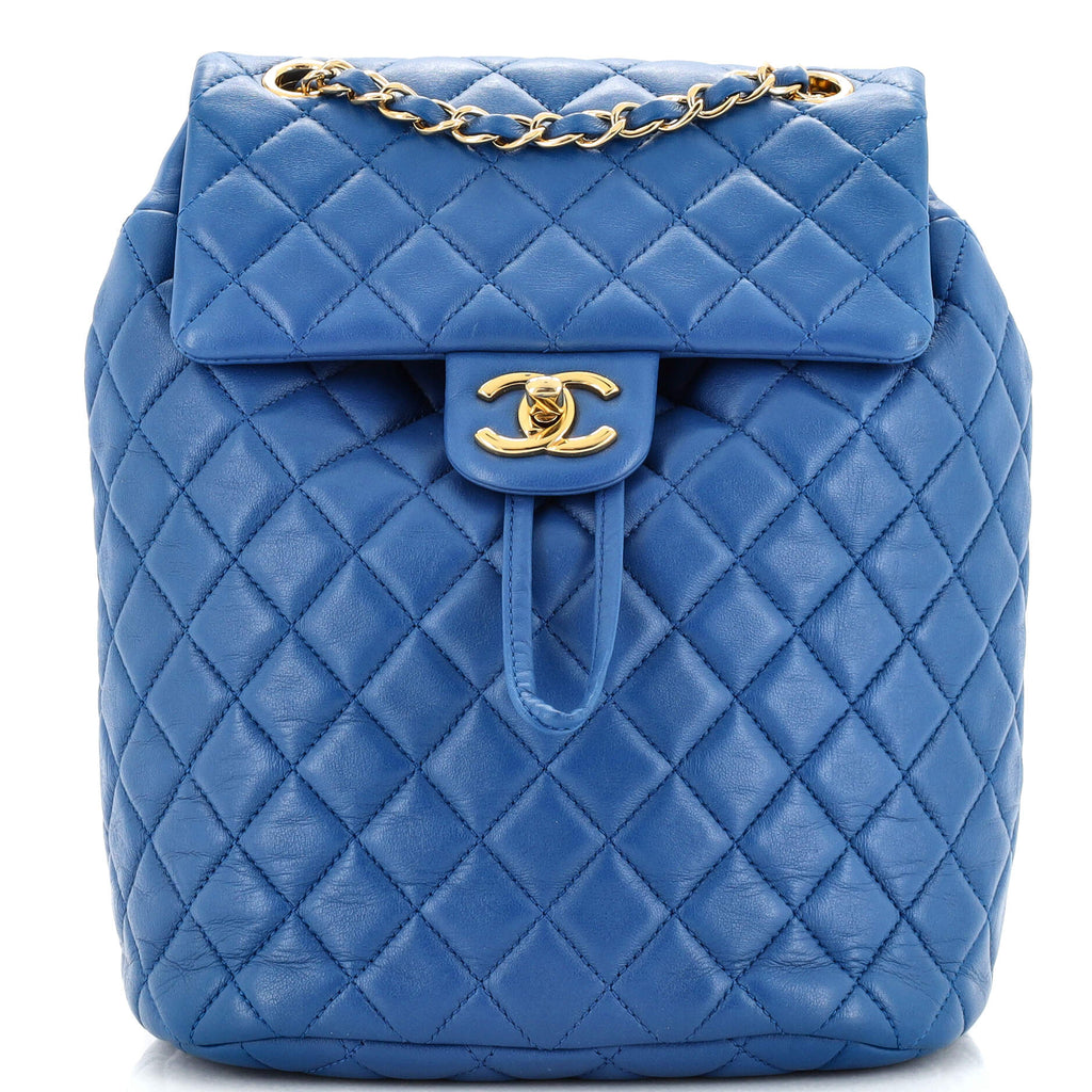 Chanel Urban Spirit Backpack Quilted Lambskin Small Blue 2113231