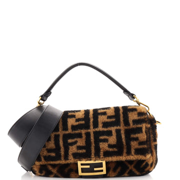 Fendi Baguette NM Bag Zucca Shearling Medium