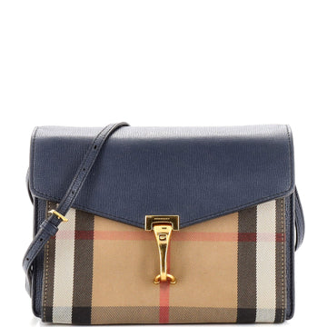 Burberry Macken Crossbody Bag Leather and House Check Canvas Small