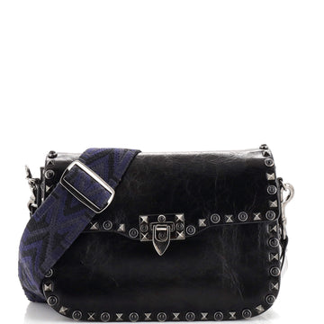 Valentino Garavani Rolling Rockstud Crossbody Bag Leather with Cabochons Medium