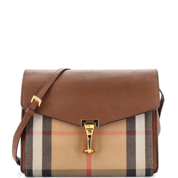 Burberry Macken Crossbody Bag Leather and House Check Canvas Small