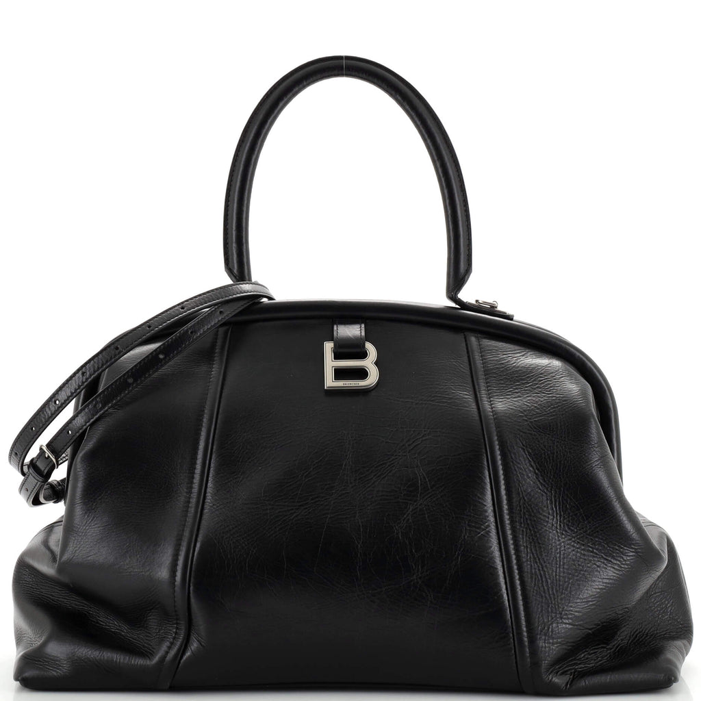 Balenciaga Editor Frame Top Handle Bag Leather Large Black 2113491