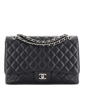 Chanel Classic Single Flap Bag Quilted Caviar Maxi