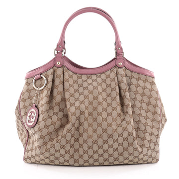 Gucci Sukey Tote GG Canvas Large Brown 2113701