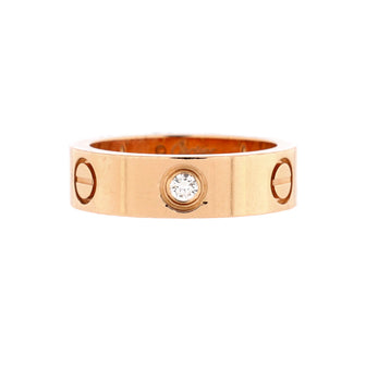 Cartier Love 3 Diamonds Band Ring 18K Rose Gold with Diamonds