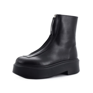 The Row Women's Front Zip Combat Boots Leather