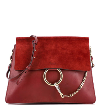 Chloe Faye Shoulder Bag Leather and Suede Medium