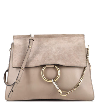 Chloe Faye Shoulder Bag Leather and Suede Medium