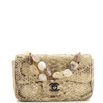 Top Handle Chanel Python Bag Chanel Vintage Natural Stone Top Handle Bag Python Mini Neutral 2114131