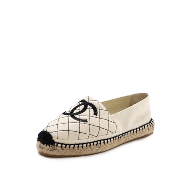Chanel Women's CC Espadrilles Quilted Canvas