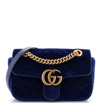 Gucci GG Marmont Flap Bag Matelasse Velvet Small