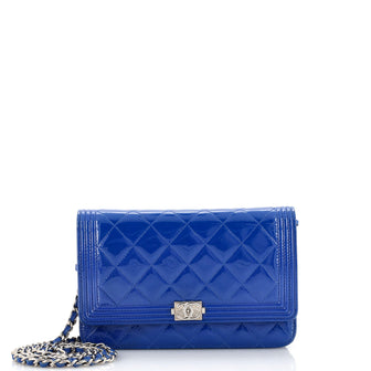 Chanel Boy Wallet on Chain Quilted Patent