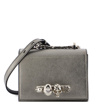 Alexander McQueen Jewelled Flap Satchel Leather Small