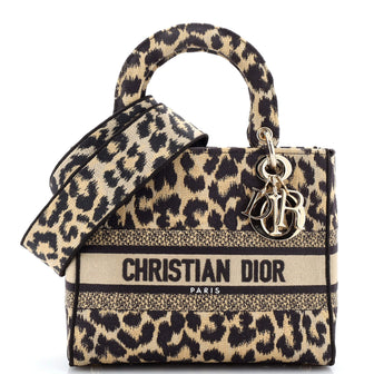 Christian Dior Medium Lady D-Lite Embroidered Canvas Shoulder Bag