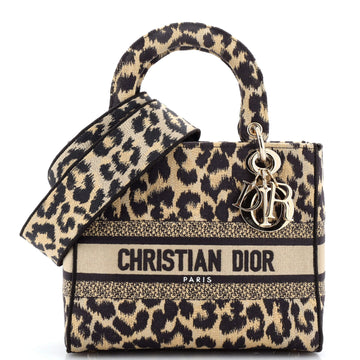 Christian Dior Lady D-Lite Bag Mizza Embroidered Canvas Medium