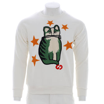Gucci Women's Crewneck Sweater Embroidered Cotton Blend