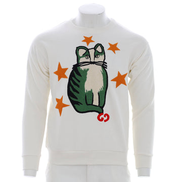 Gucci Women's Crewneck Sweater Embroidered Cotton Blend