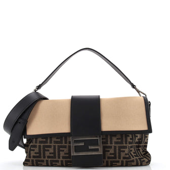 Fendi Baguette NM Bag Zucca Canvas with Leather Large