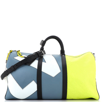 Louis Vuitton Keepall Bandouliere Bag Daybreak Colorblock Monogram Taurillon Leather 50