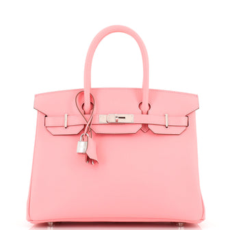 Hermes Birkin Handbag Pink Epsom with Palladium Hardware 30